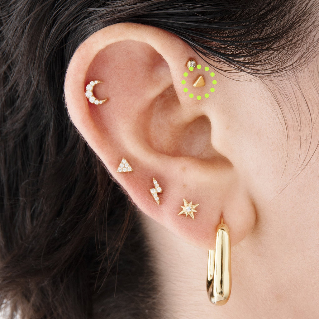 14K Triangle Flatback