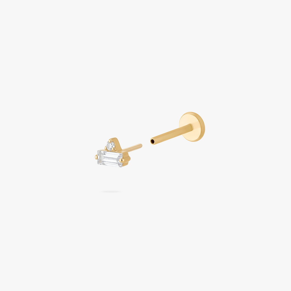 Micro Stacked Baguette Flatback Stud