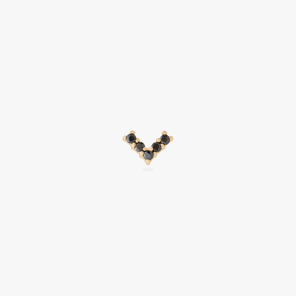 14K Pave V Flatback