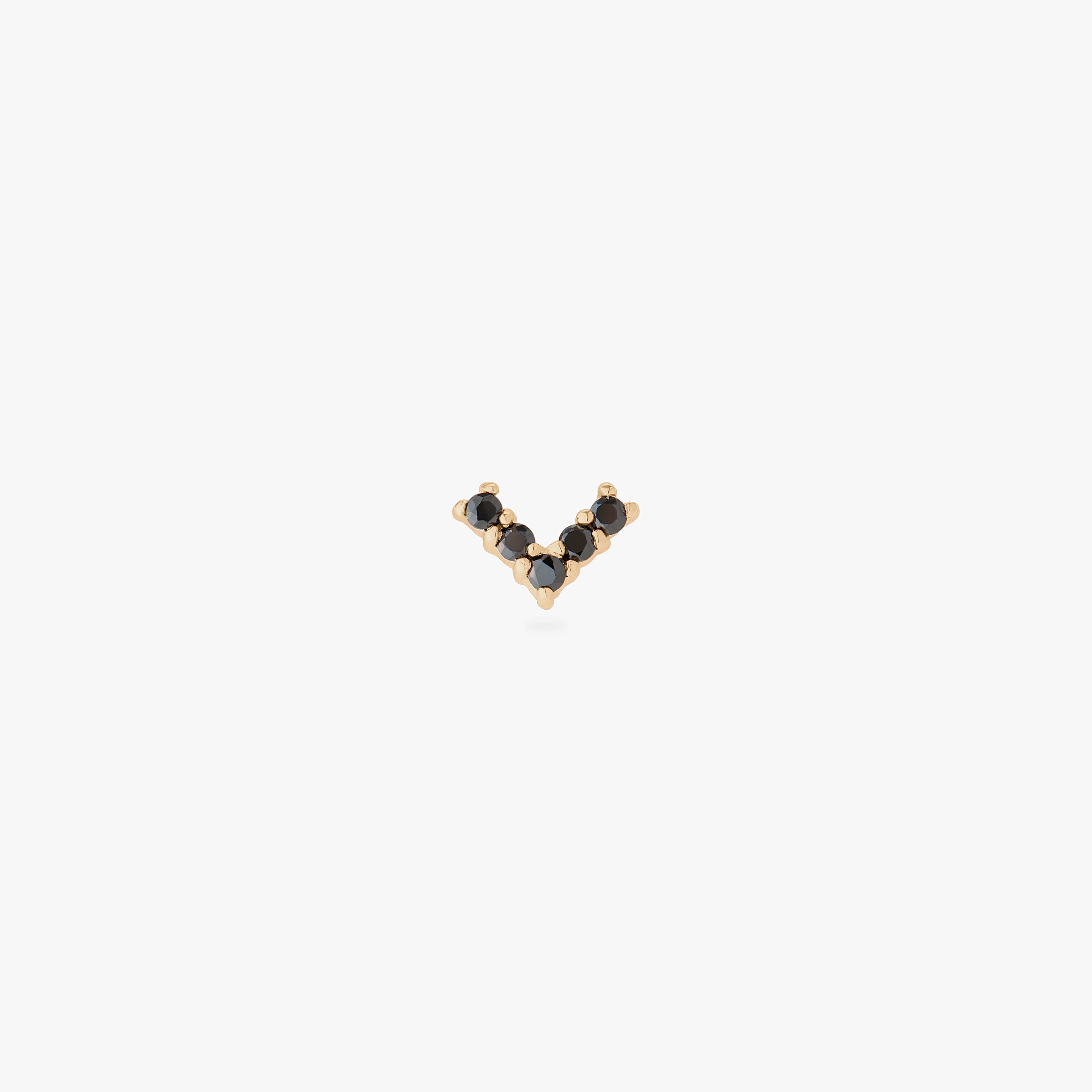 14K Pave V Flatback