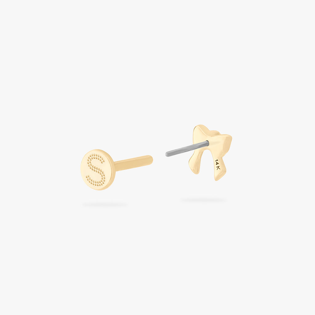 14K CZ Bow Flatback