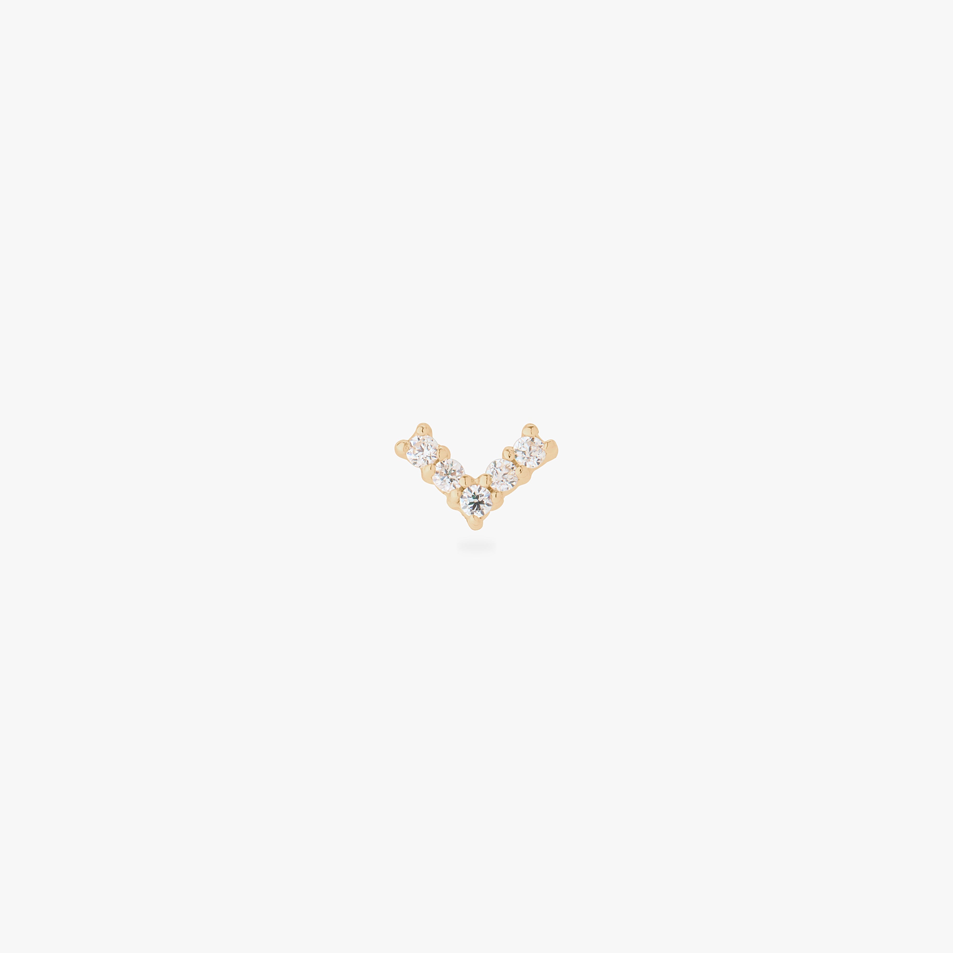 14K Pave V Flatback