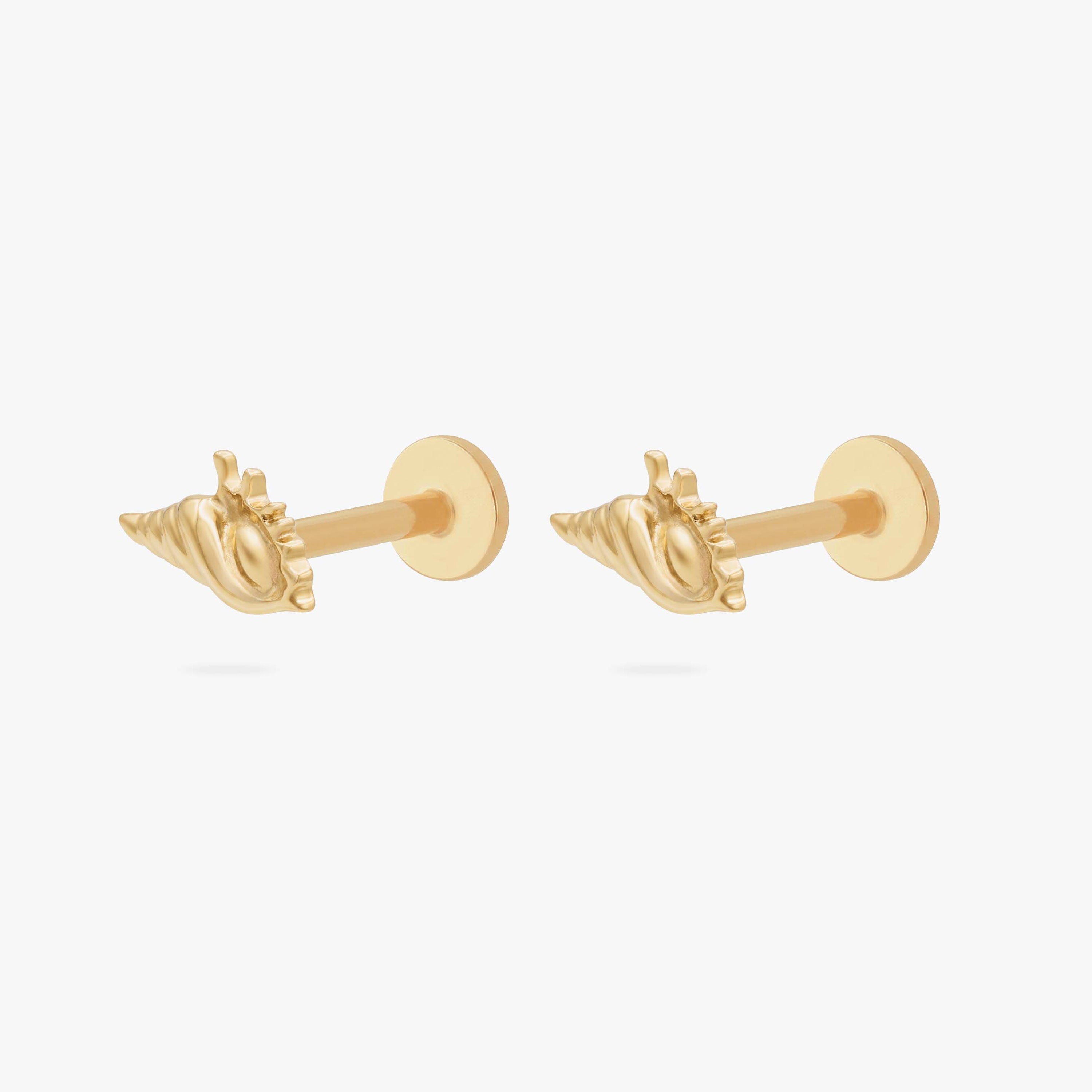 14K Conch Shell Flatback