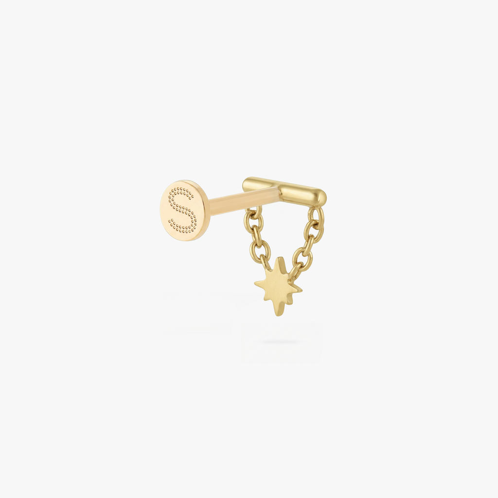Golden Titanium Twinkle Bar Flatback Stud