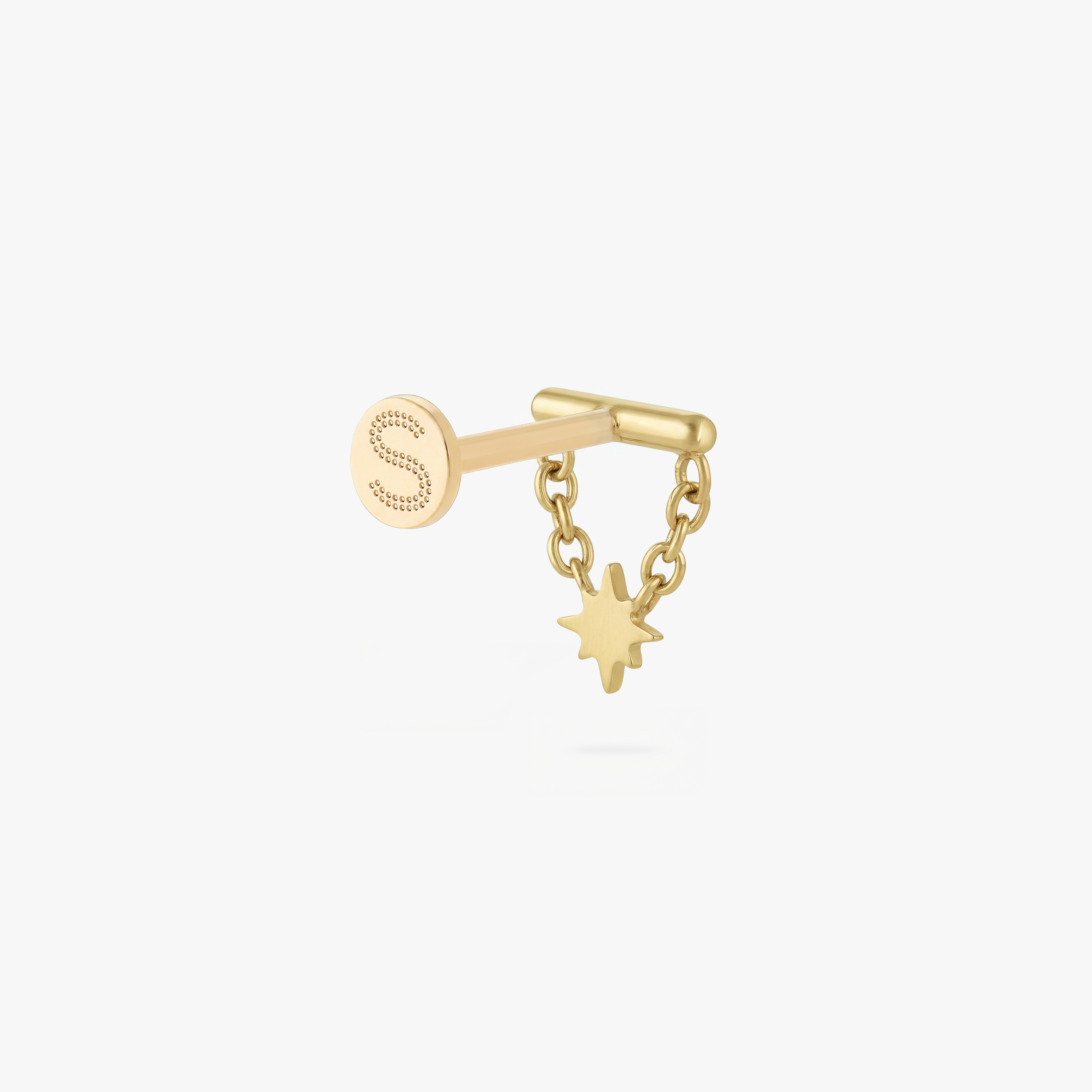 Golden Titanium Twinkle Bar Flatback Stud