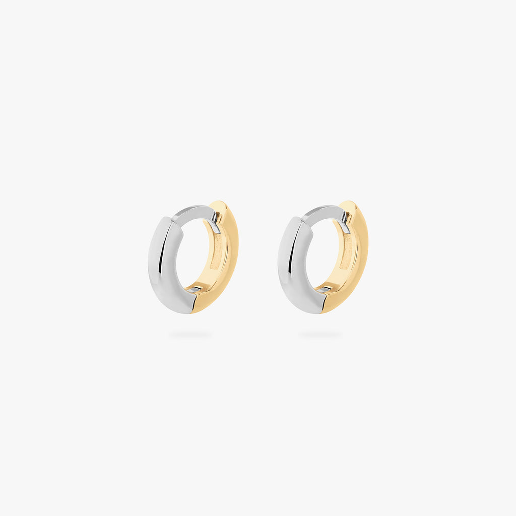 Reverse Micro Two Tone Huggie