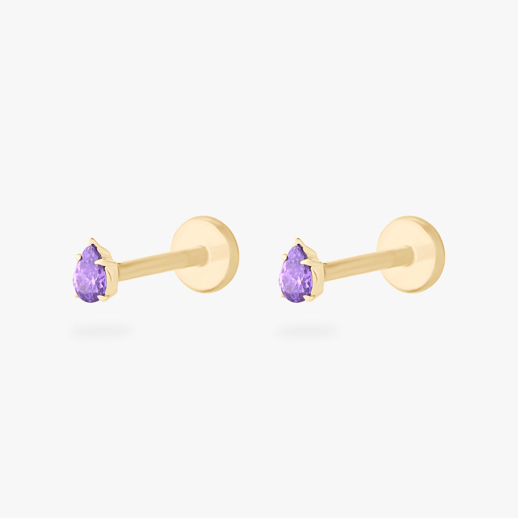 14K Pear Flatback