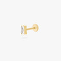 Golden Titanium Baguette Flatback Stud
