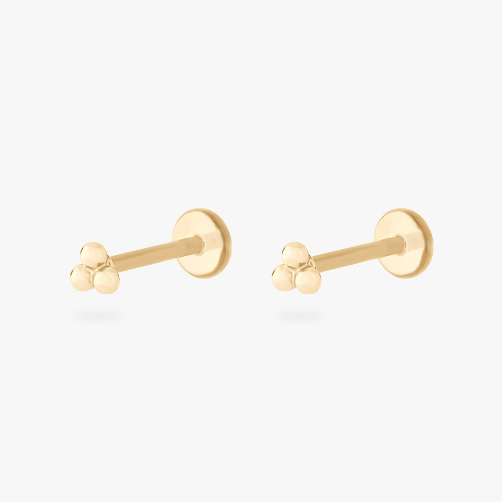 14K Trinity Ball Flatback