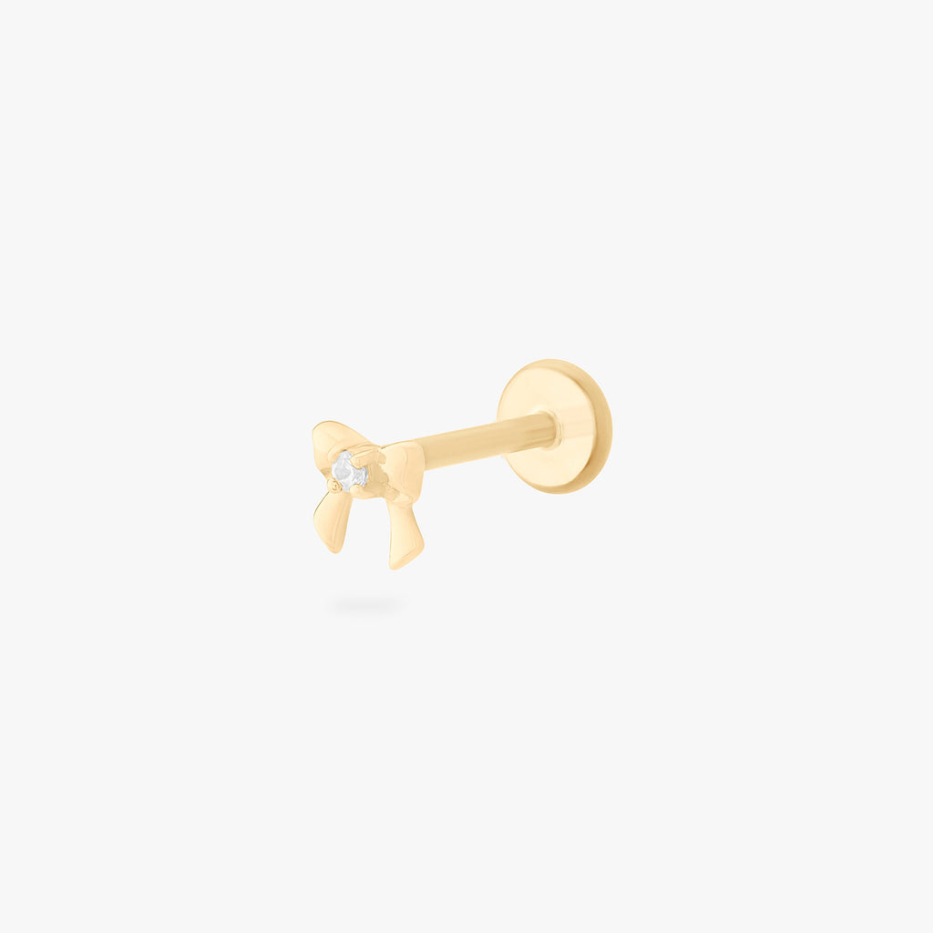 14K CZ Bow Flatback
