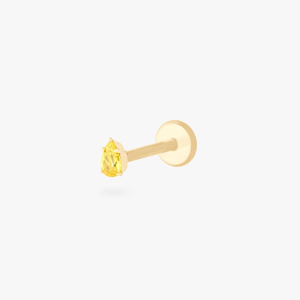 14K Pear Flatback