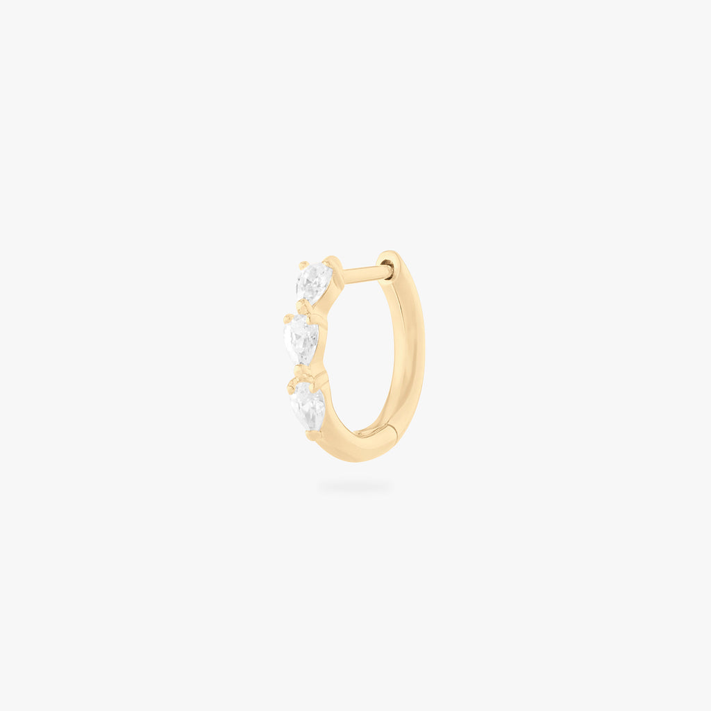 Mini Pave Pear Huggie
