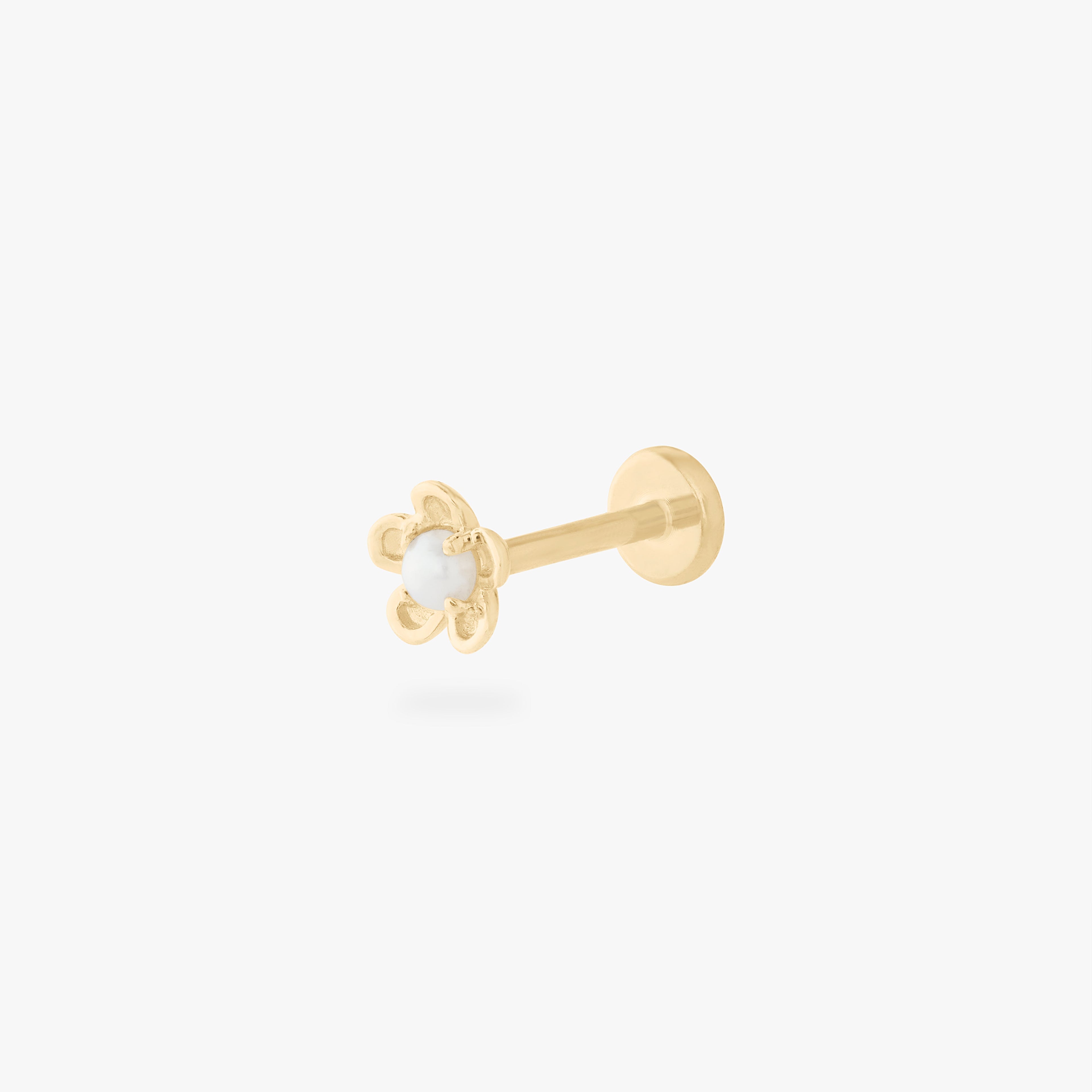 14K Pearl Daisy Flatback