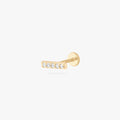 14K Pave Bar Flatback