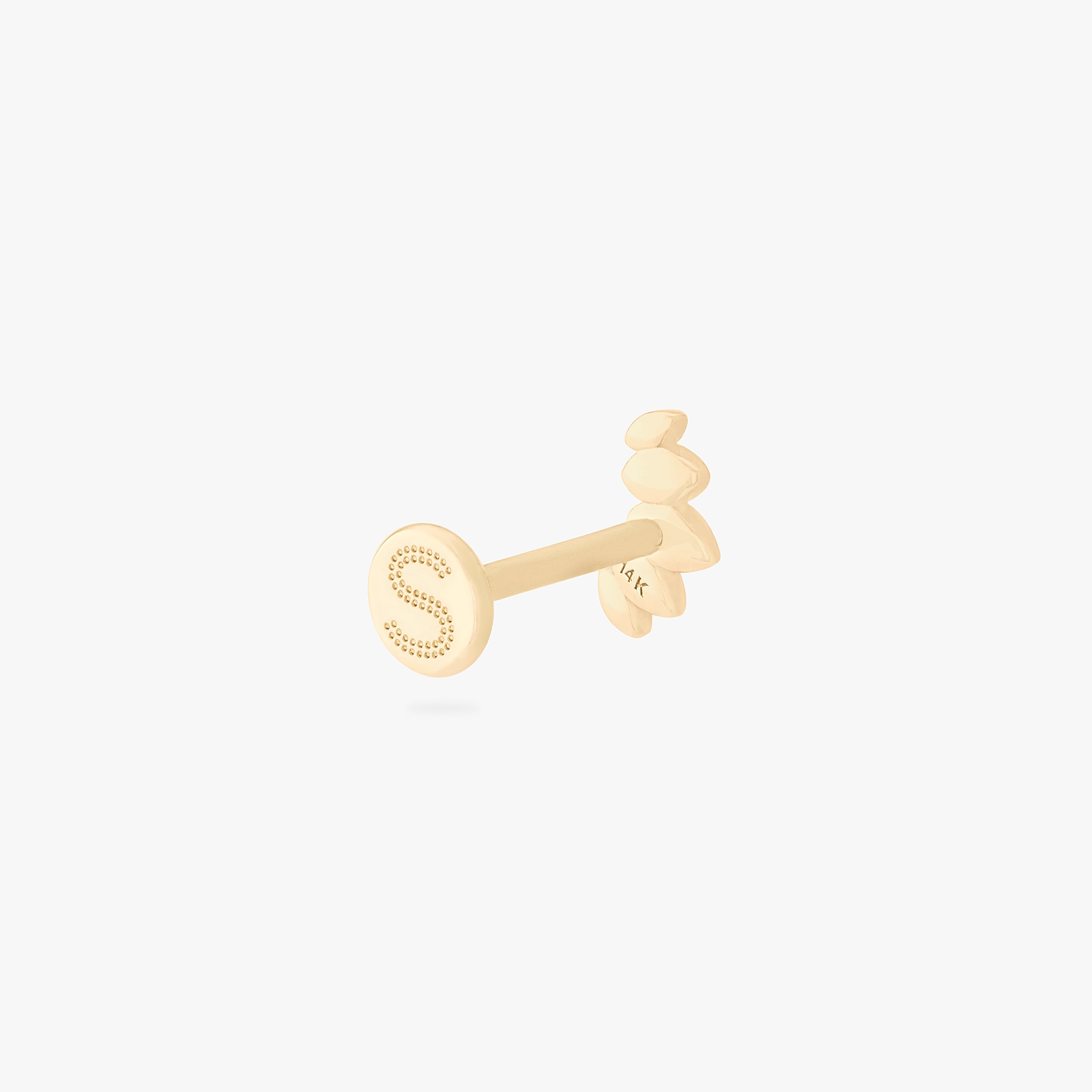 14K Solid Marquise Flatback Stud