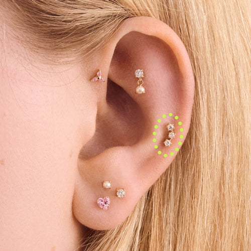 14K CZ Cluster Flatback