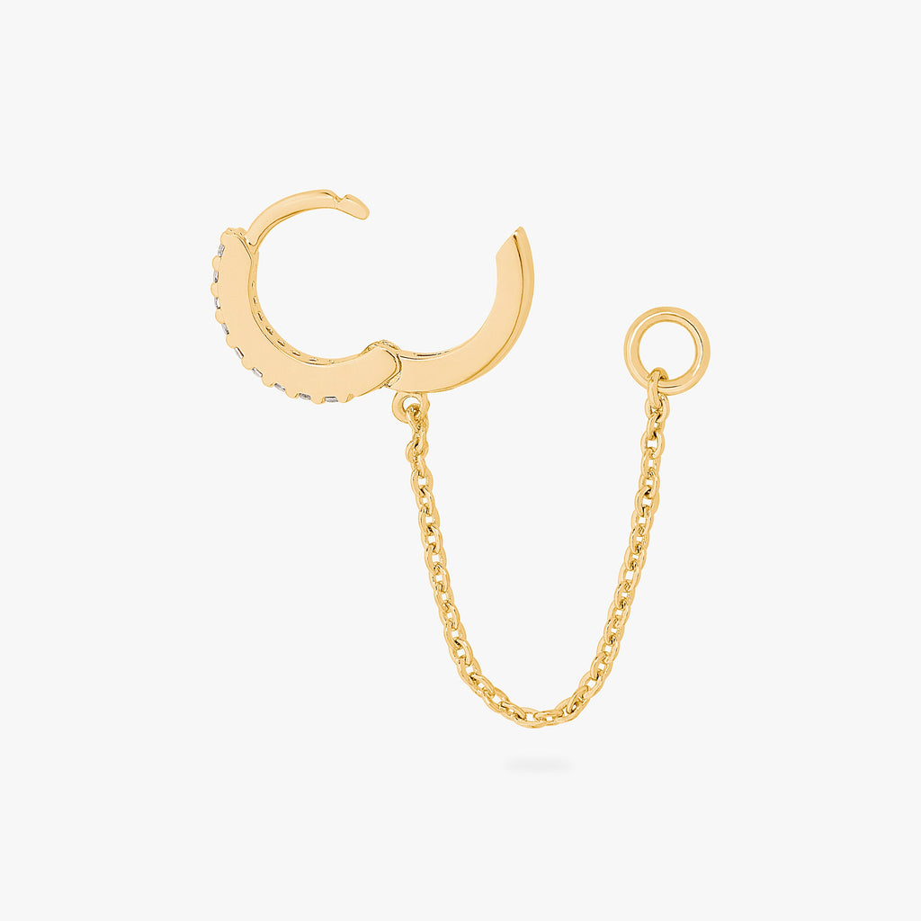 Mini Pavé Chain Huggie