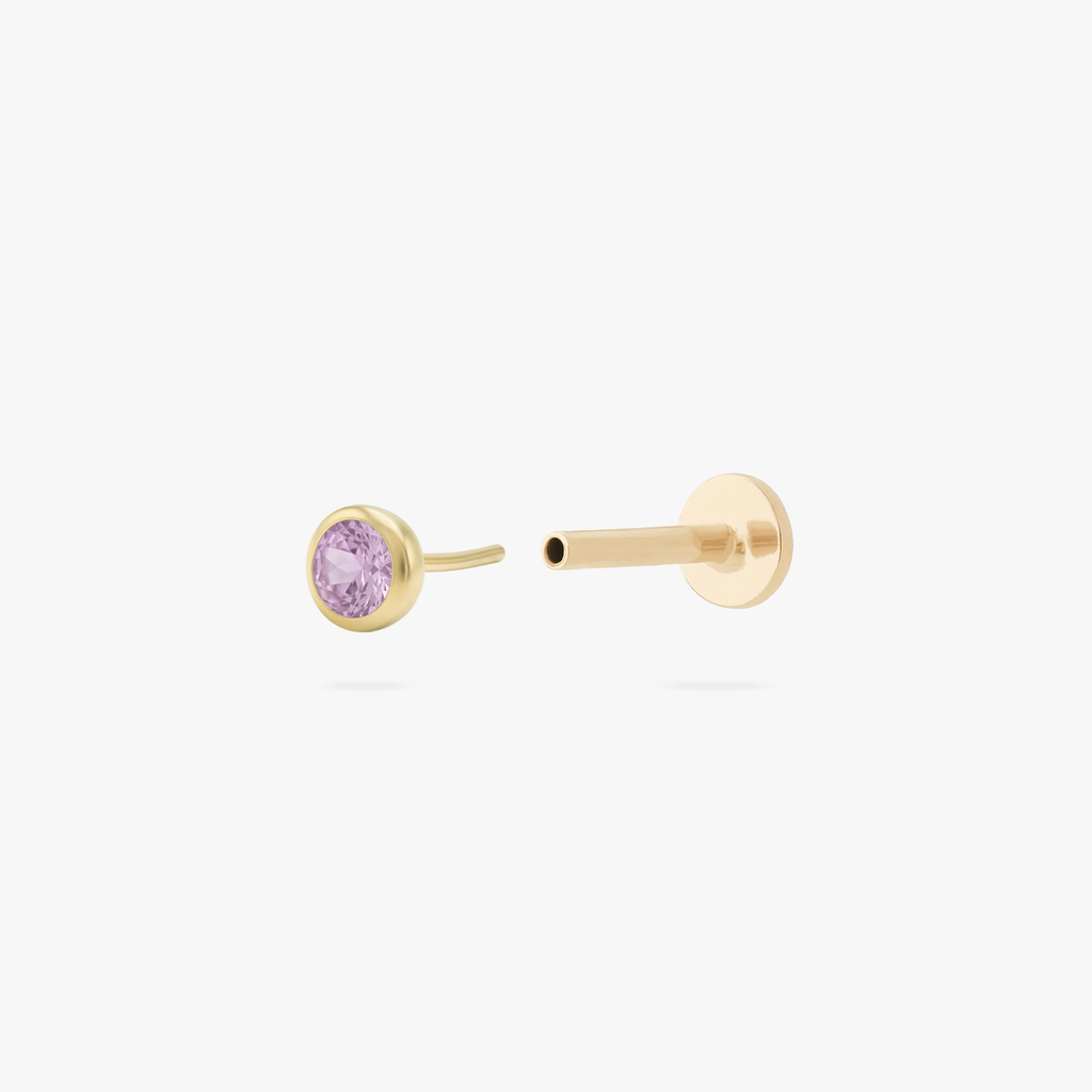 Golden Titanium Bezel CZ Flatback Stud