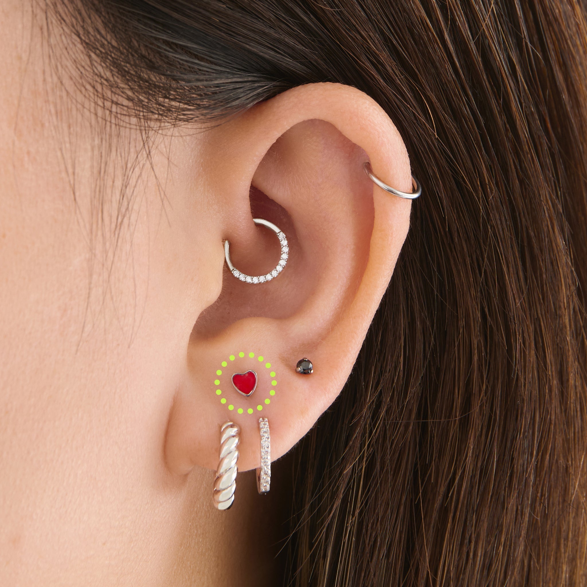Titanium Enamel Heart Flatback