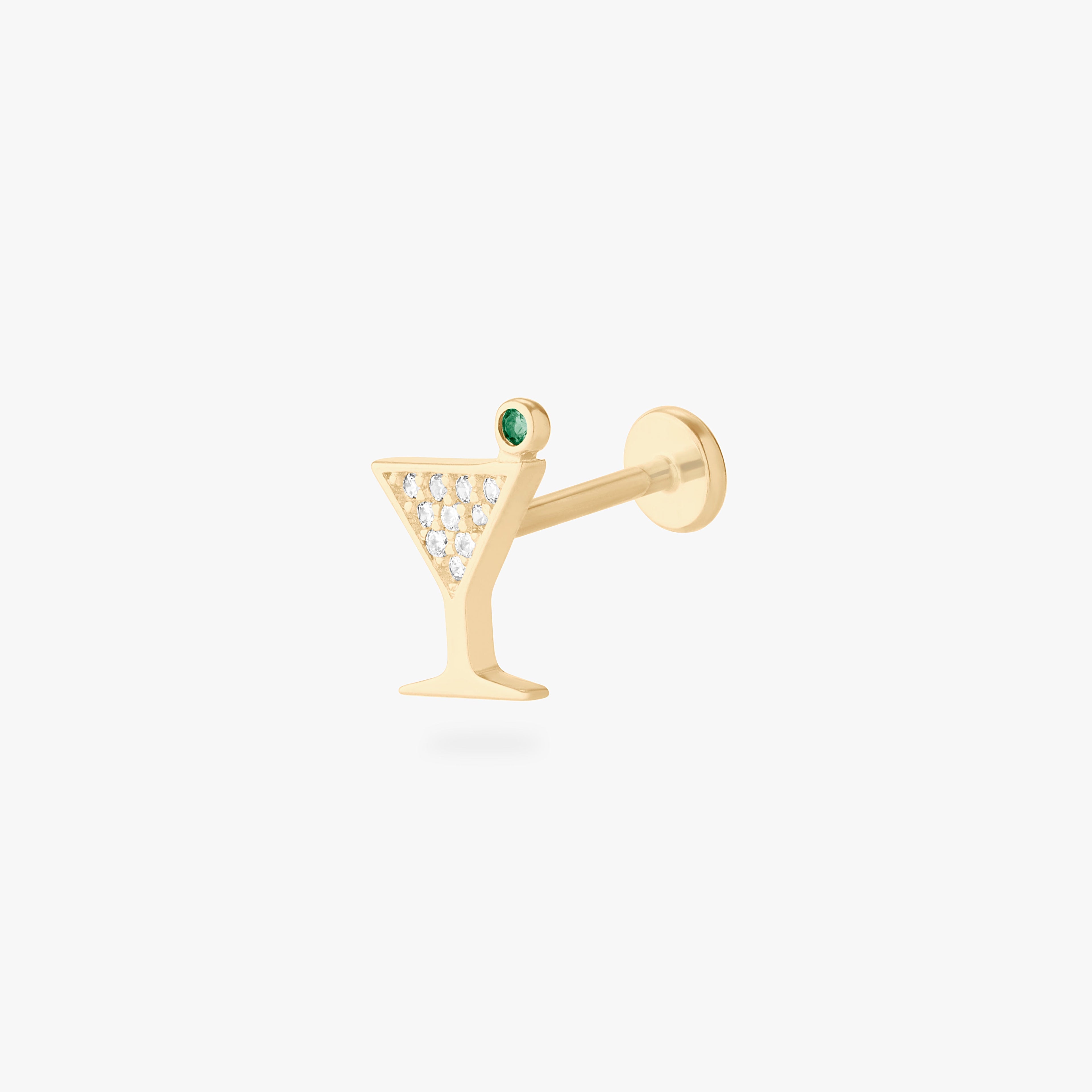 14K Pave Martini Flatback