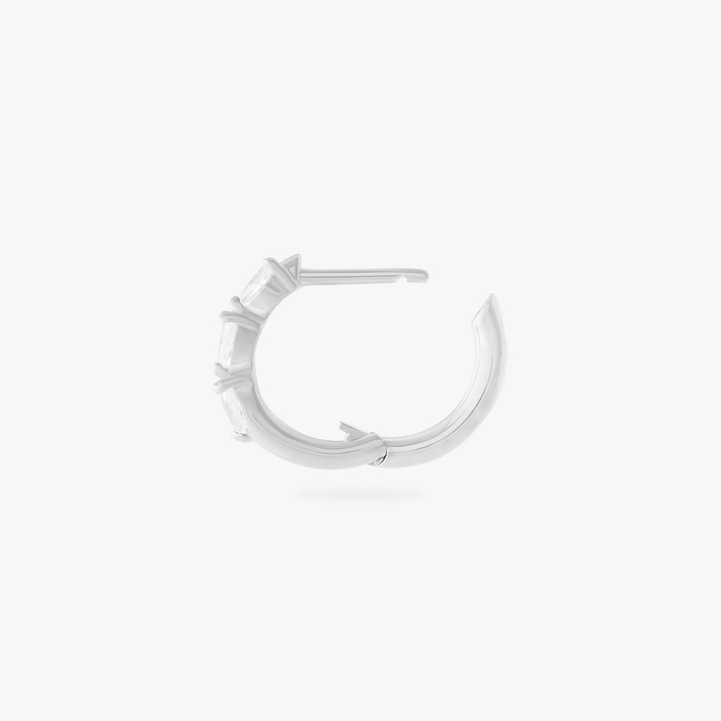 Mini Pave Pear Huggie