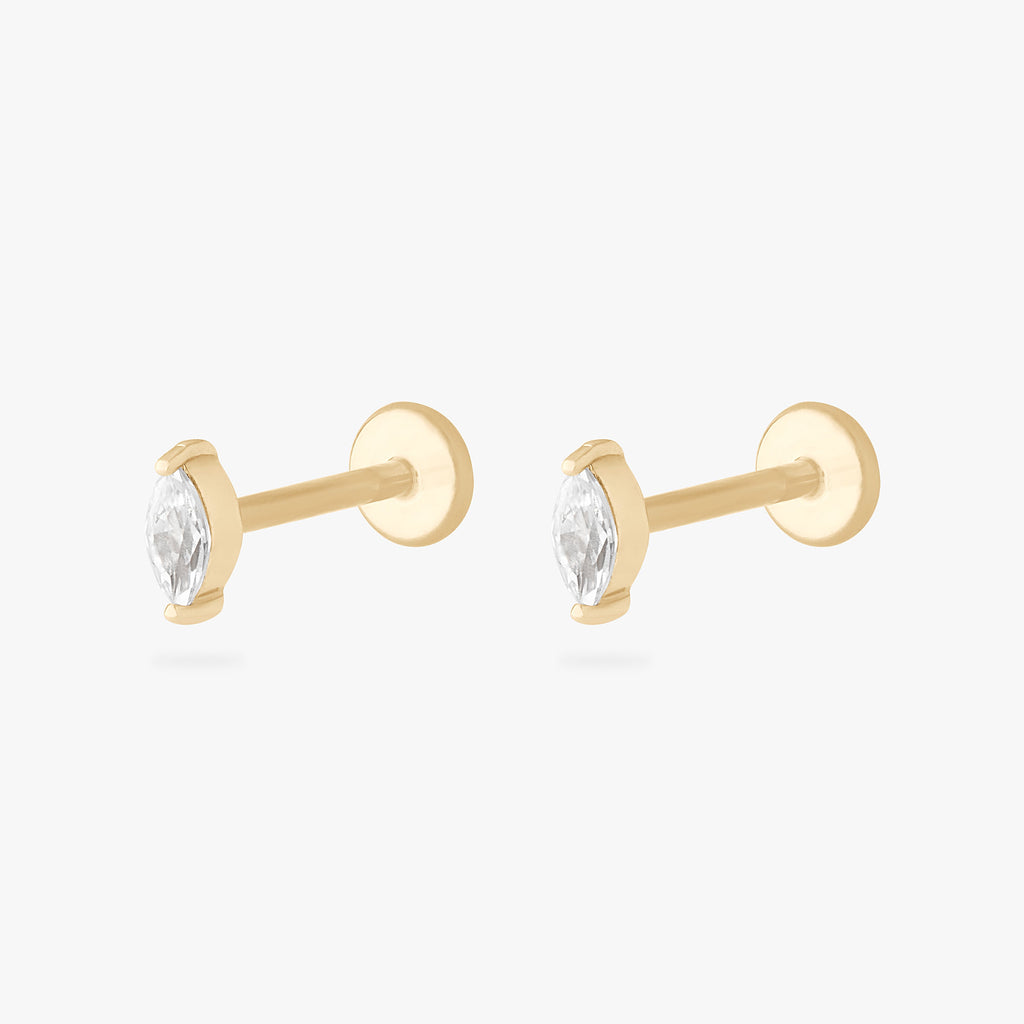 14K Marquise Flatback