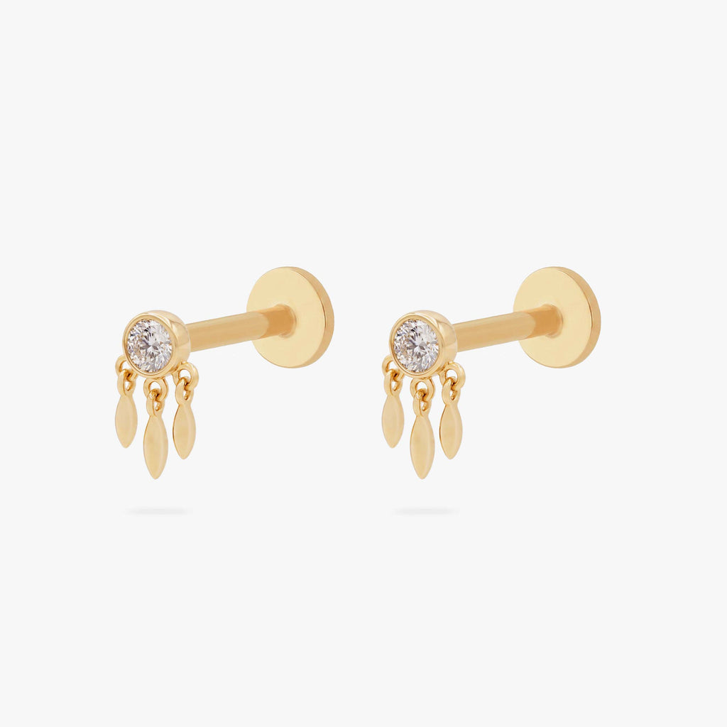 14K Bezel Fringe Flatback