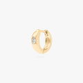 Chunky Pear CZ Huggie