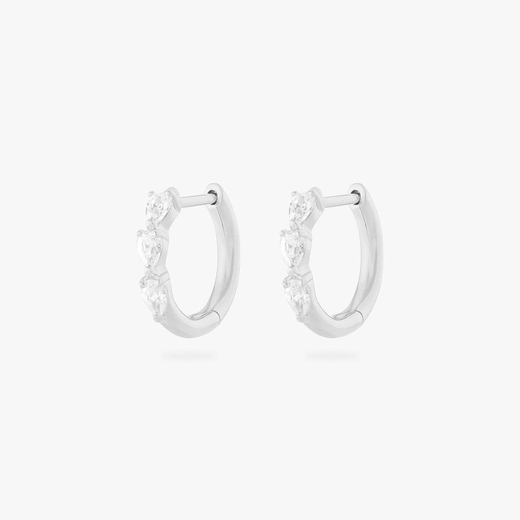 Mini Pave Pear Huggie