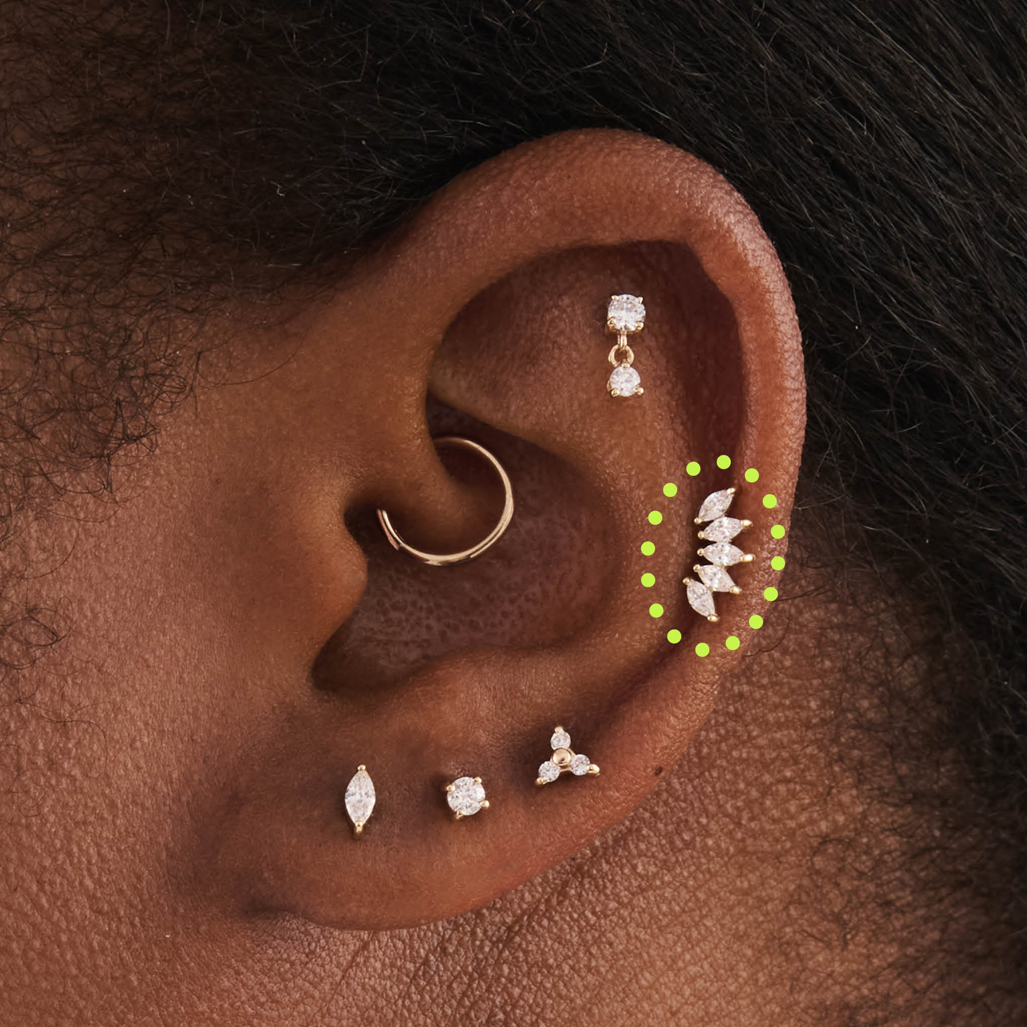 14K Crown Flatback