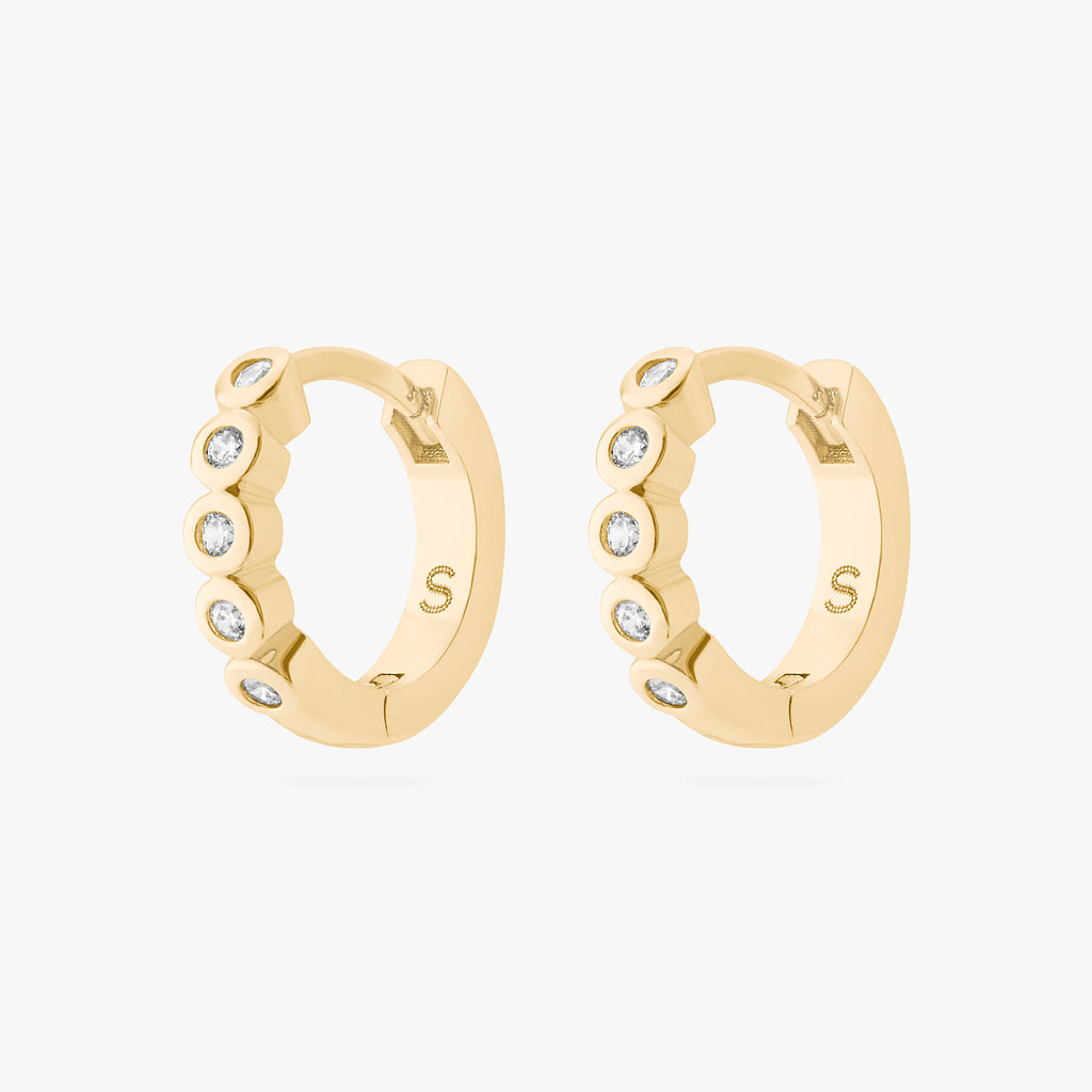 CZ Bezel Huggie