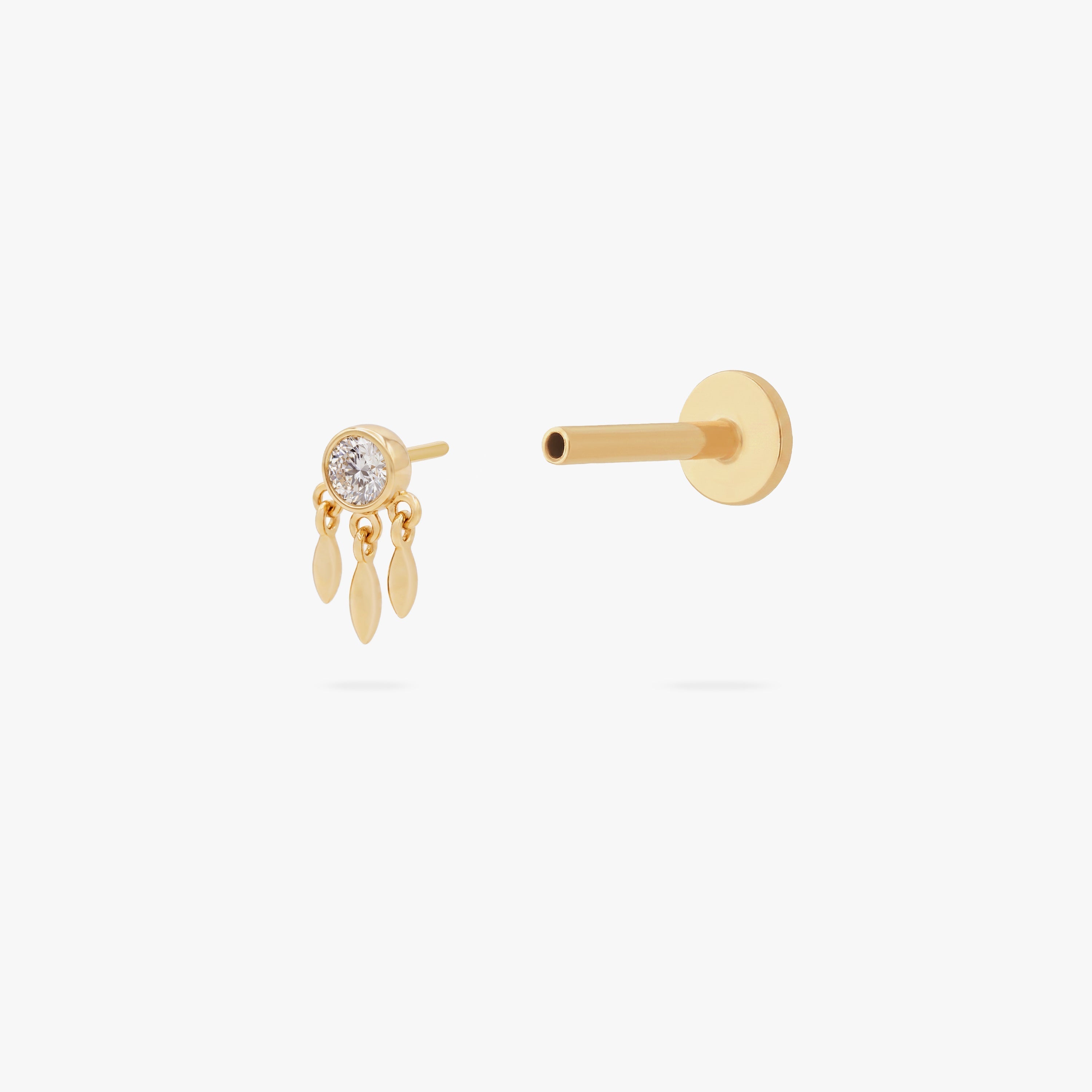14K Bezel Fringe Flatback