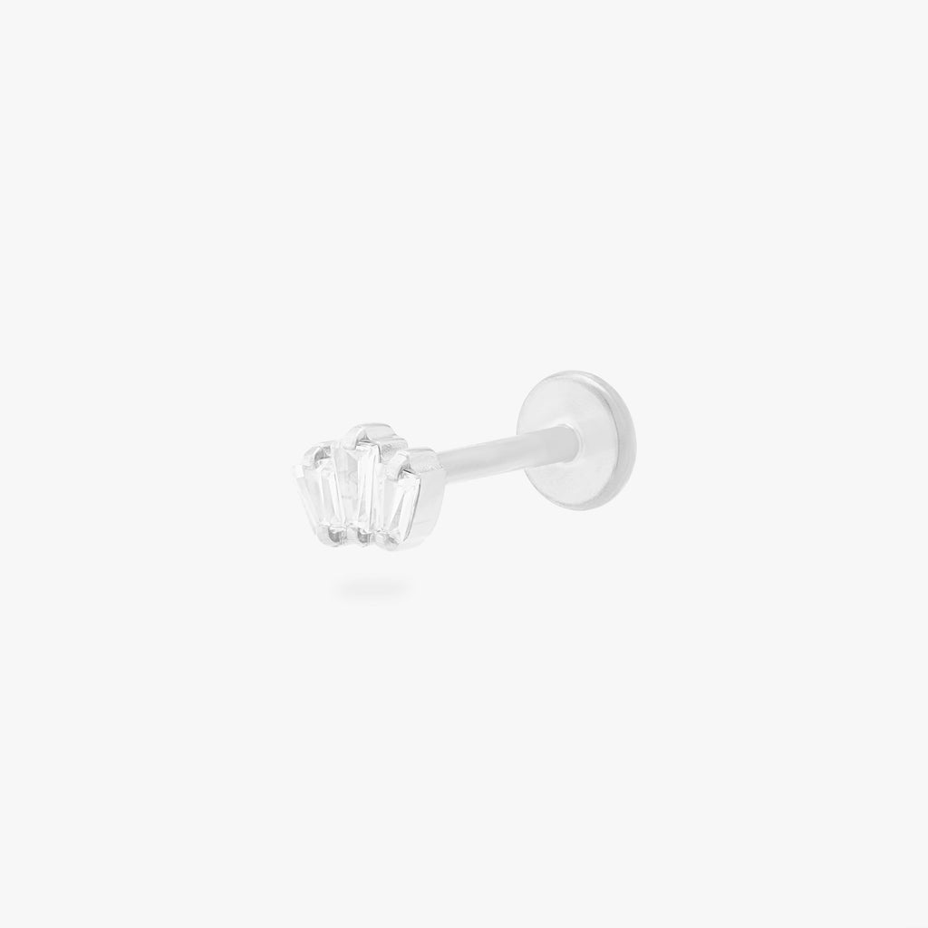 Micro Crown Baguette Flatback Stud