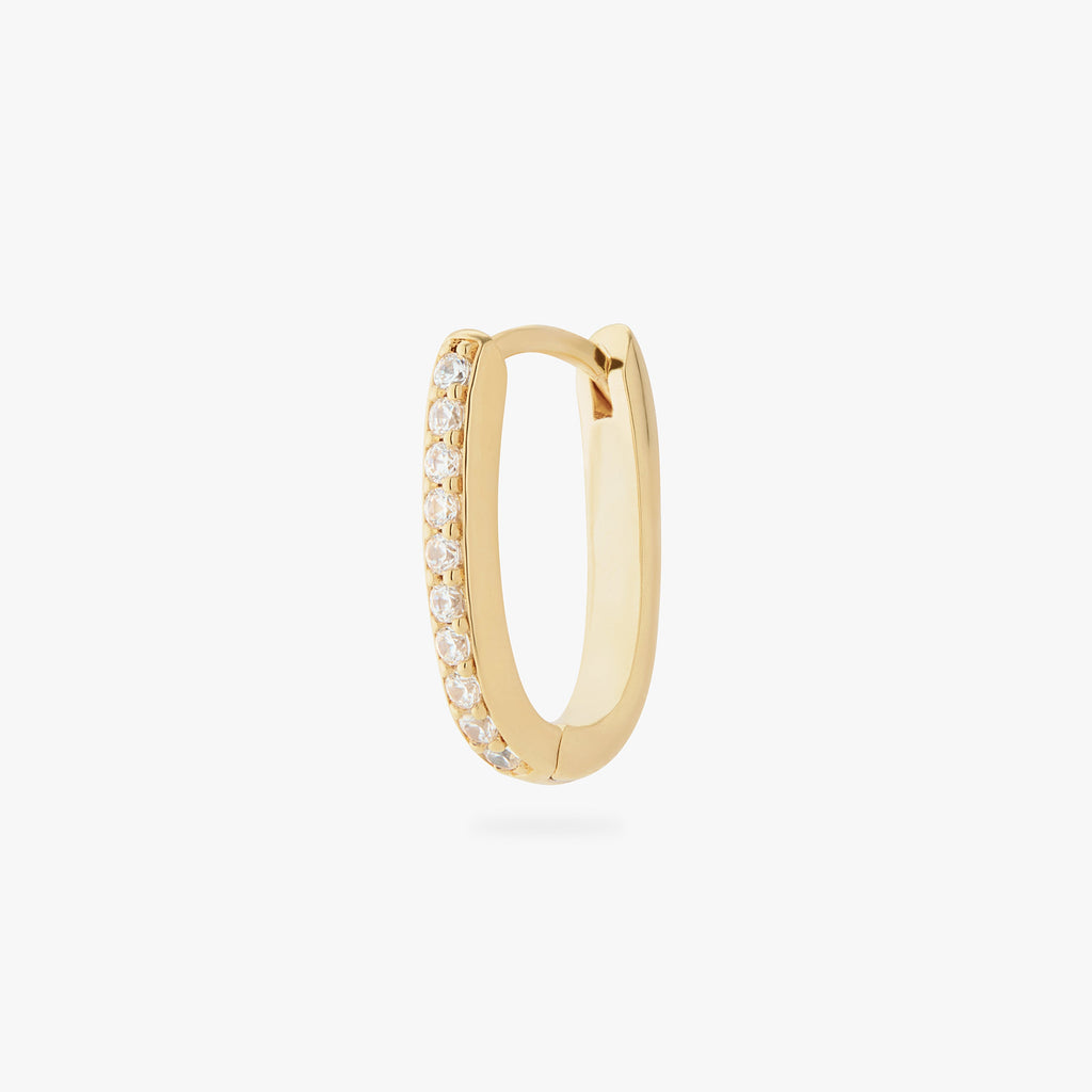 Medium Pave Oval Hoop
