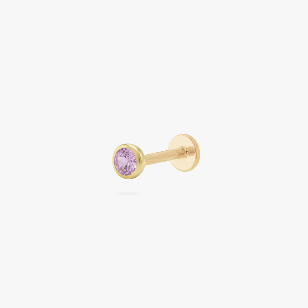 Golden Titanium Bezel CZ Flatback Stud