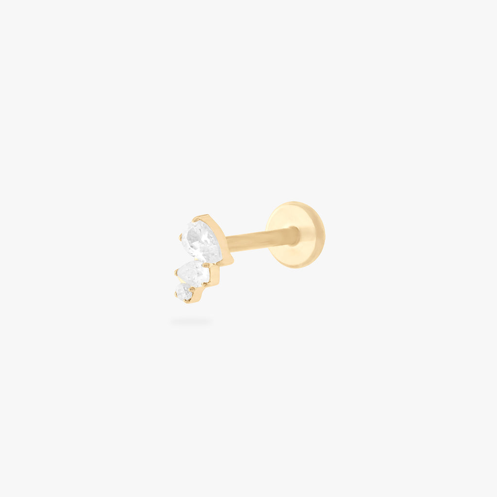 Pear Cluster Flatback Stud