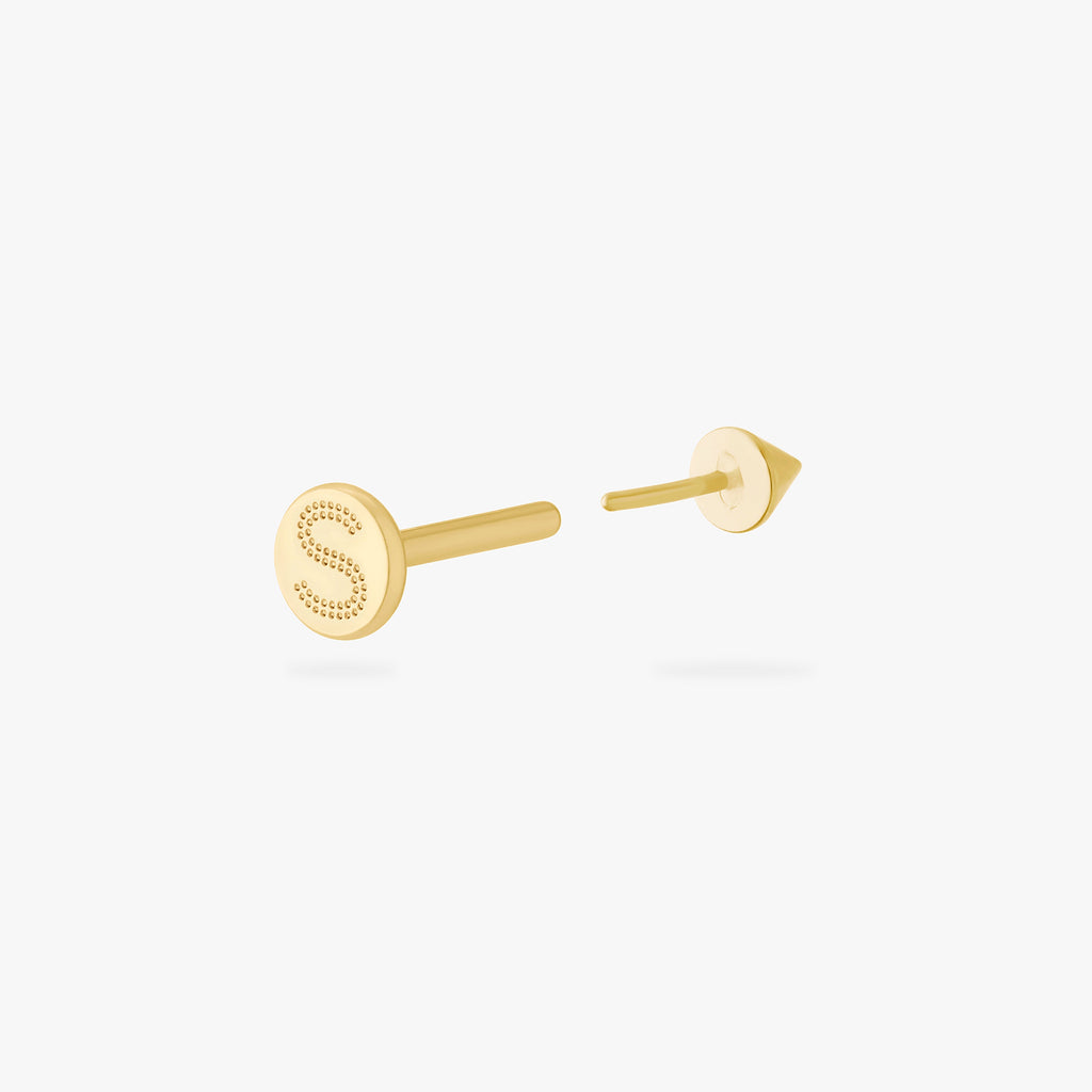 Golden Titanium Spike Flatback Stud