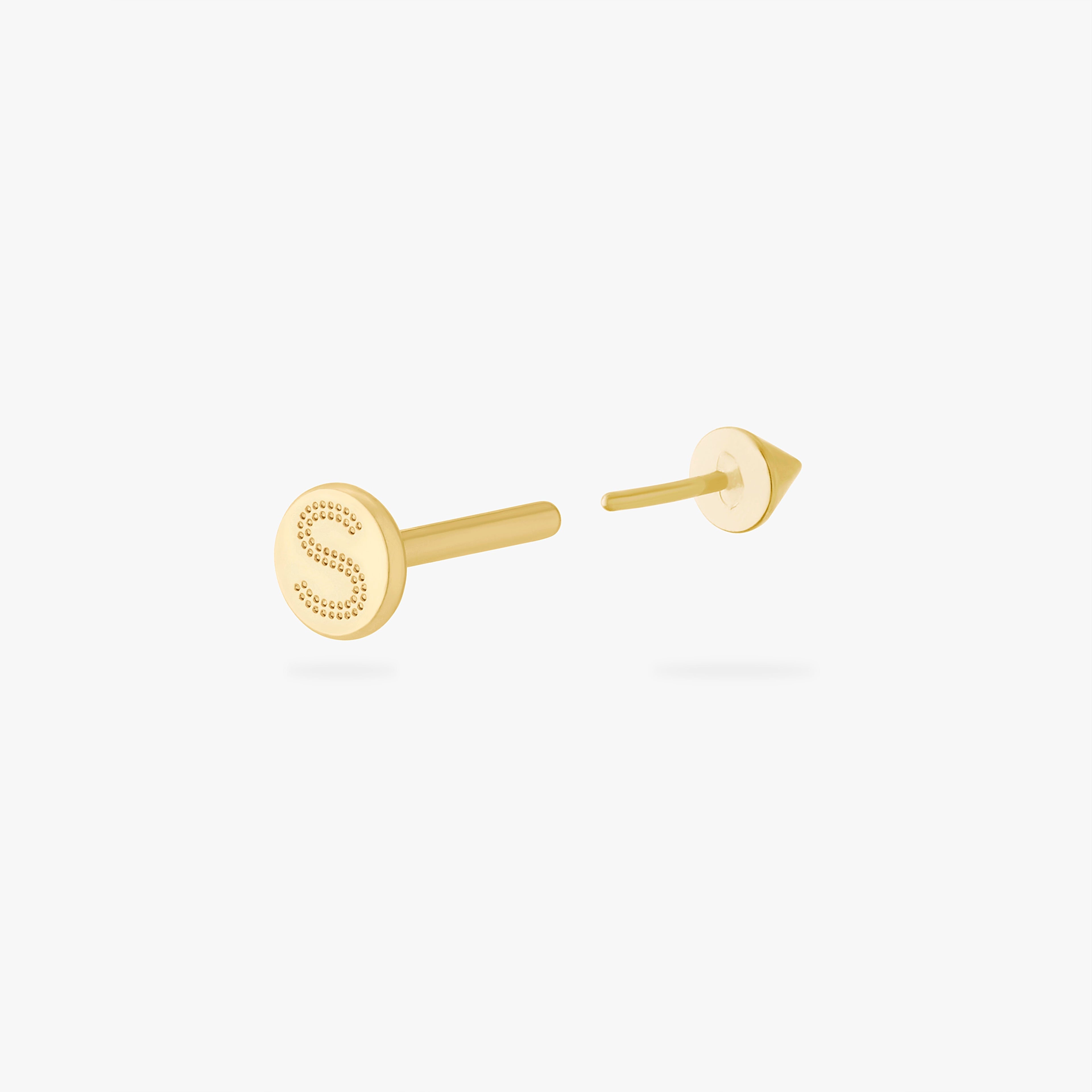 Golden Titanium Spike Flatback Stud