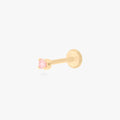 14K Mini Pink Diamond Flatback
