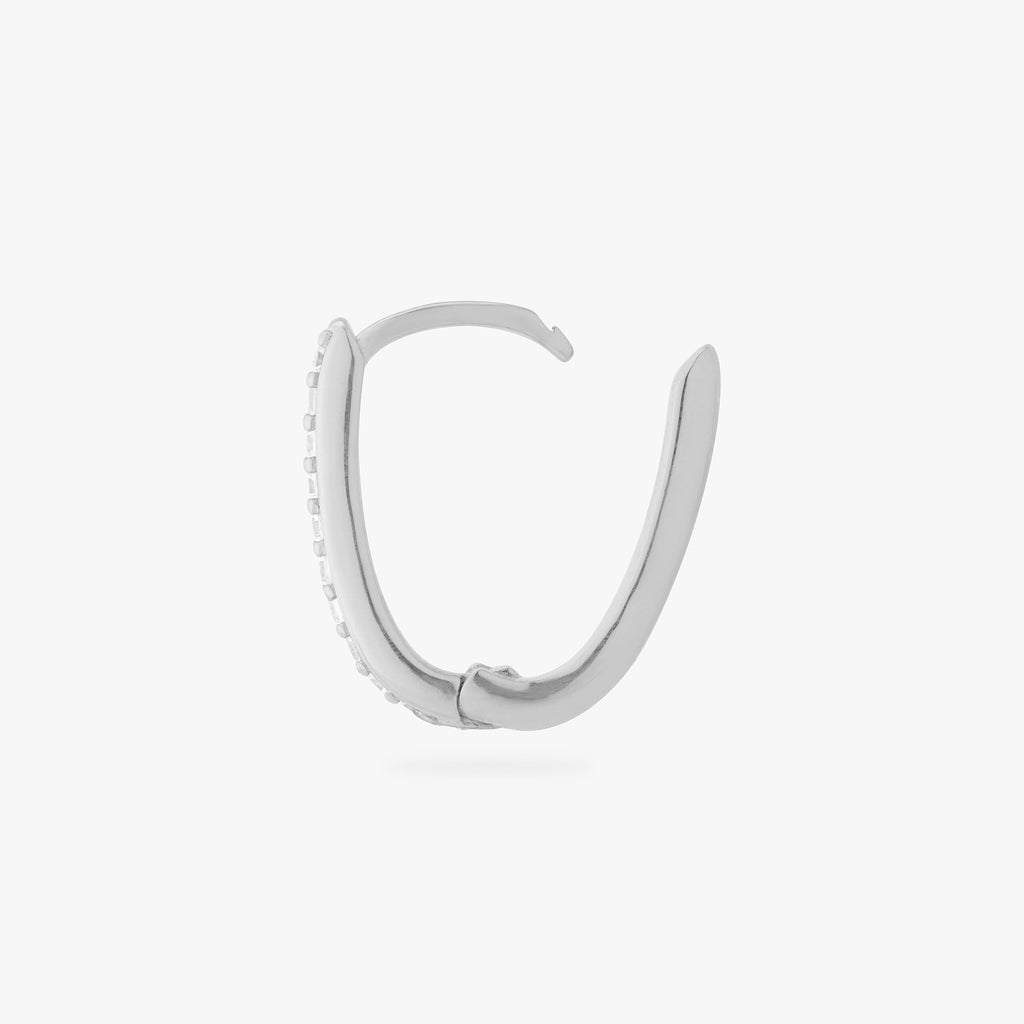 Medium Pave Oval Hoop