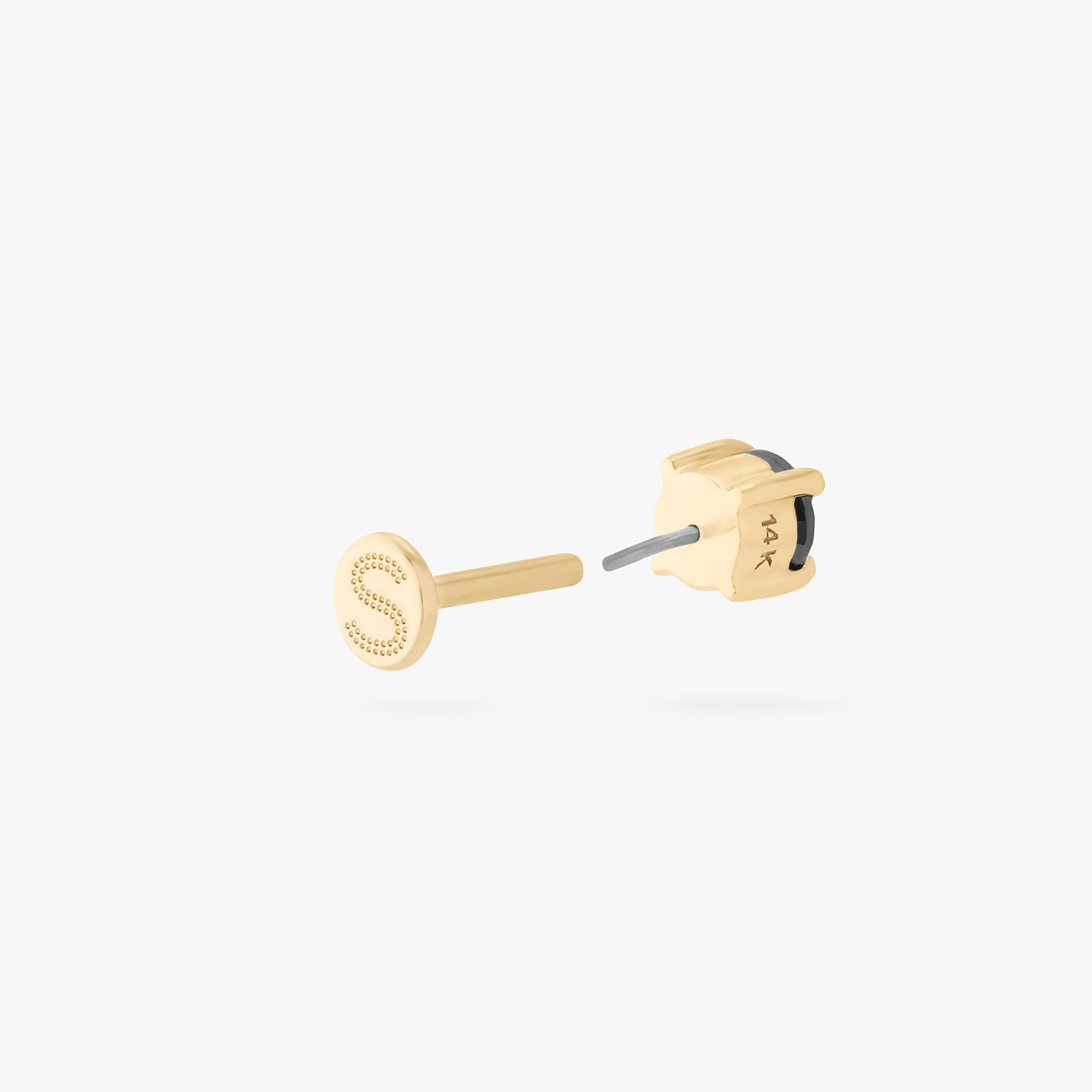 14K CZ 4mm Flatback
