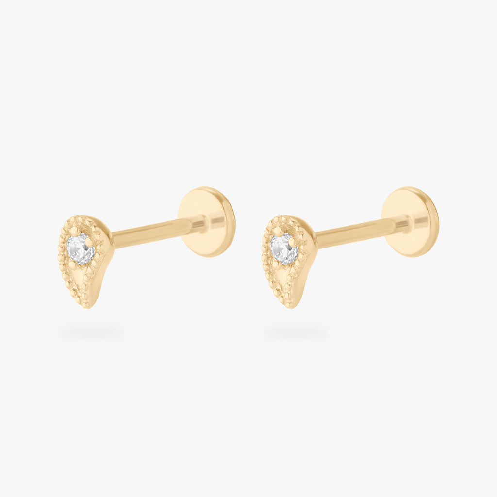 14K Paisley Flatback