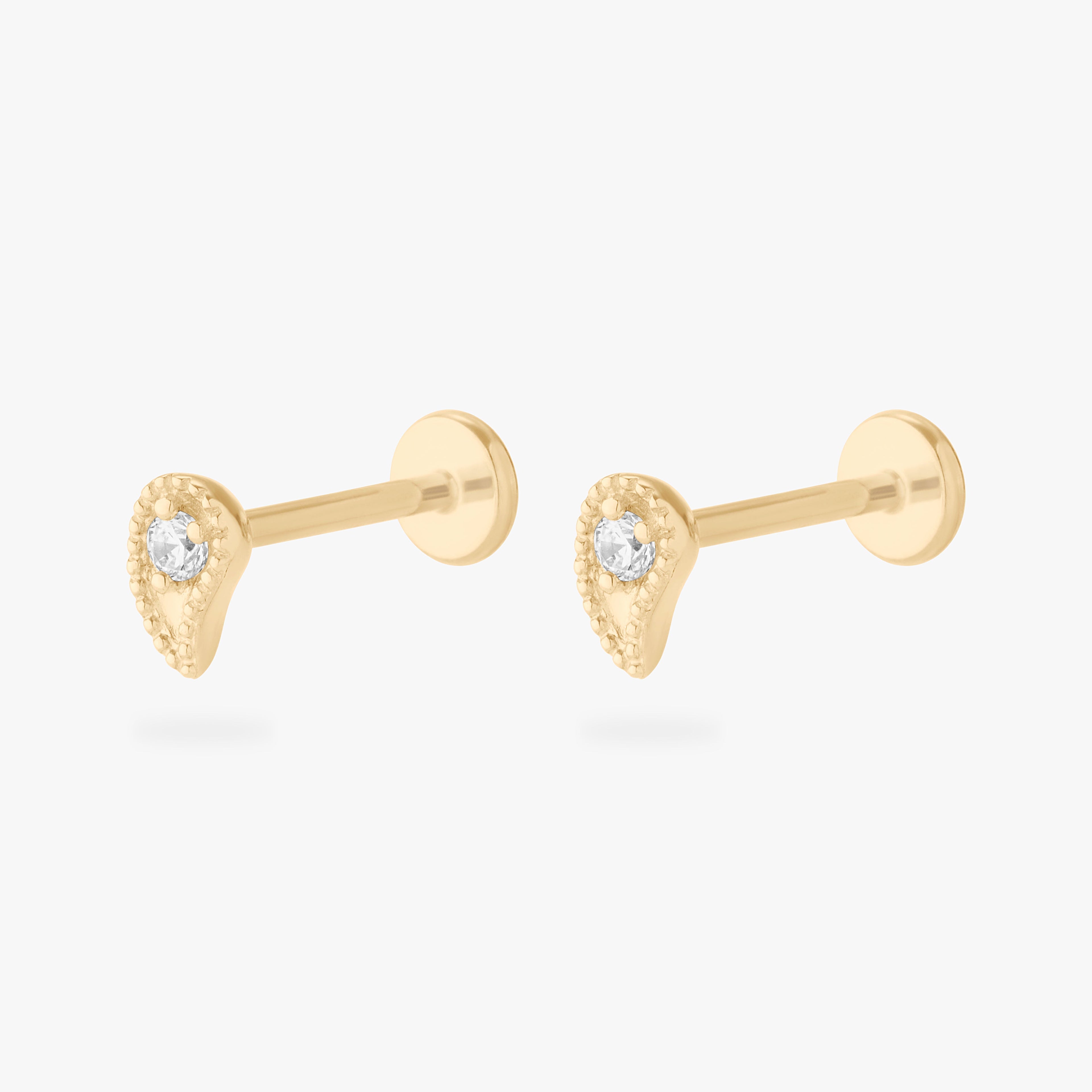 14K Paisley Flatback