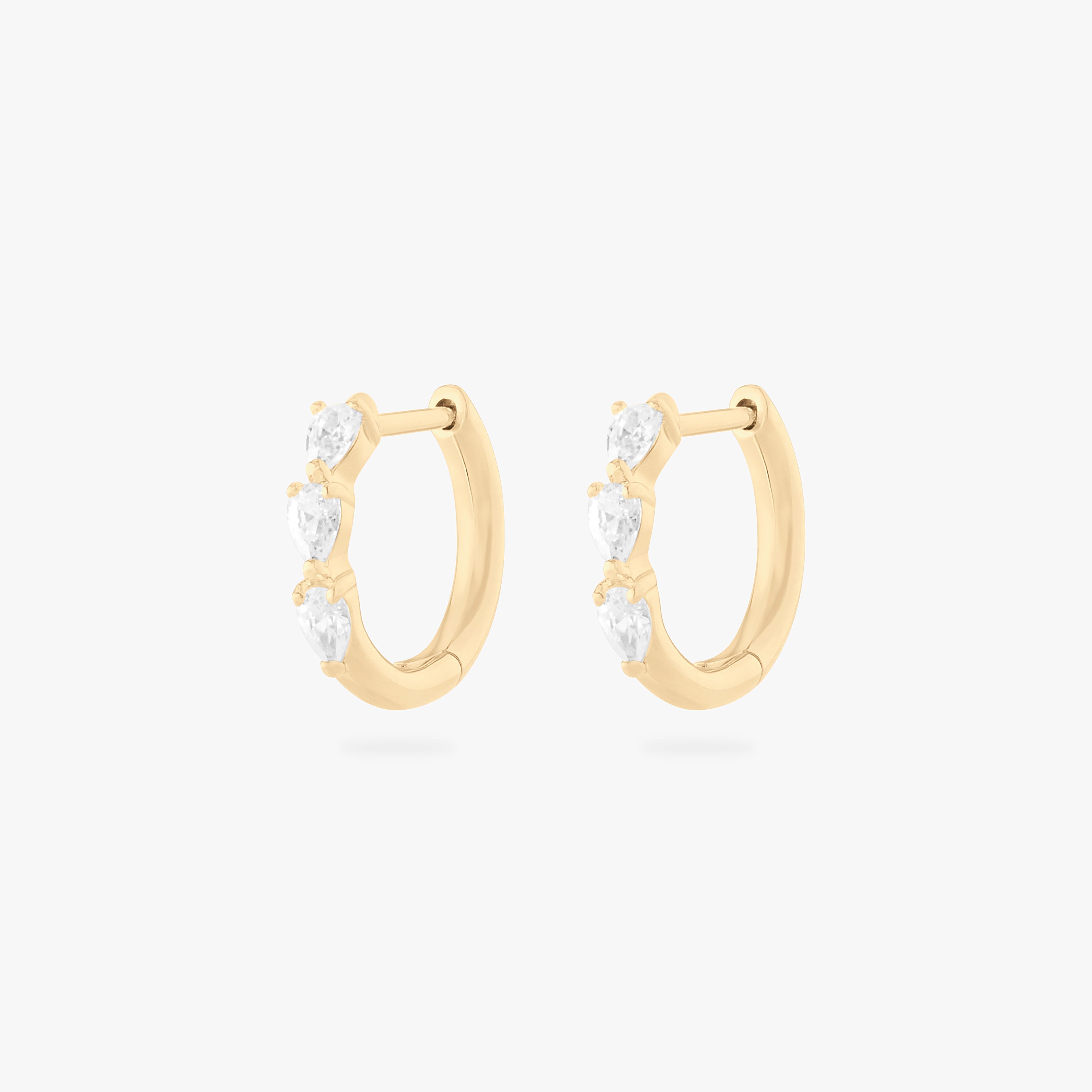 Mini Pave Pear Huggie