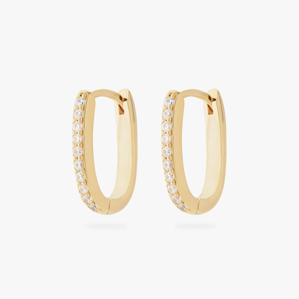 Medium Pave Oval Hoop