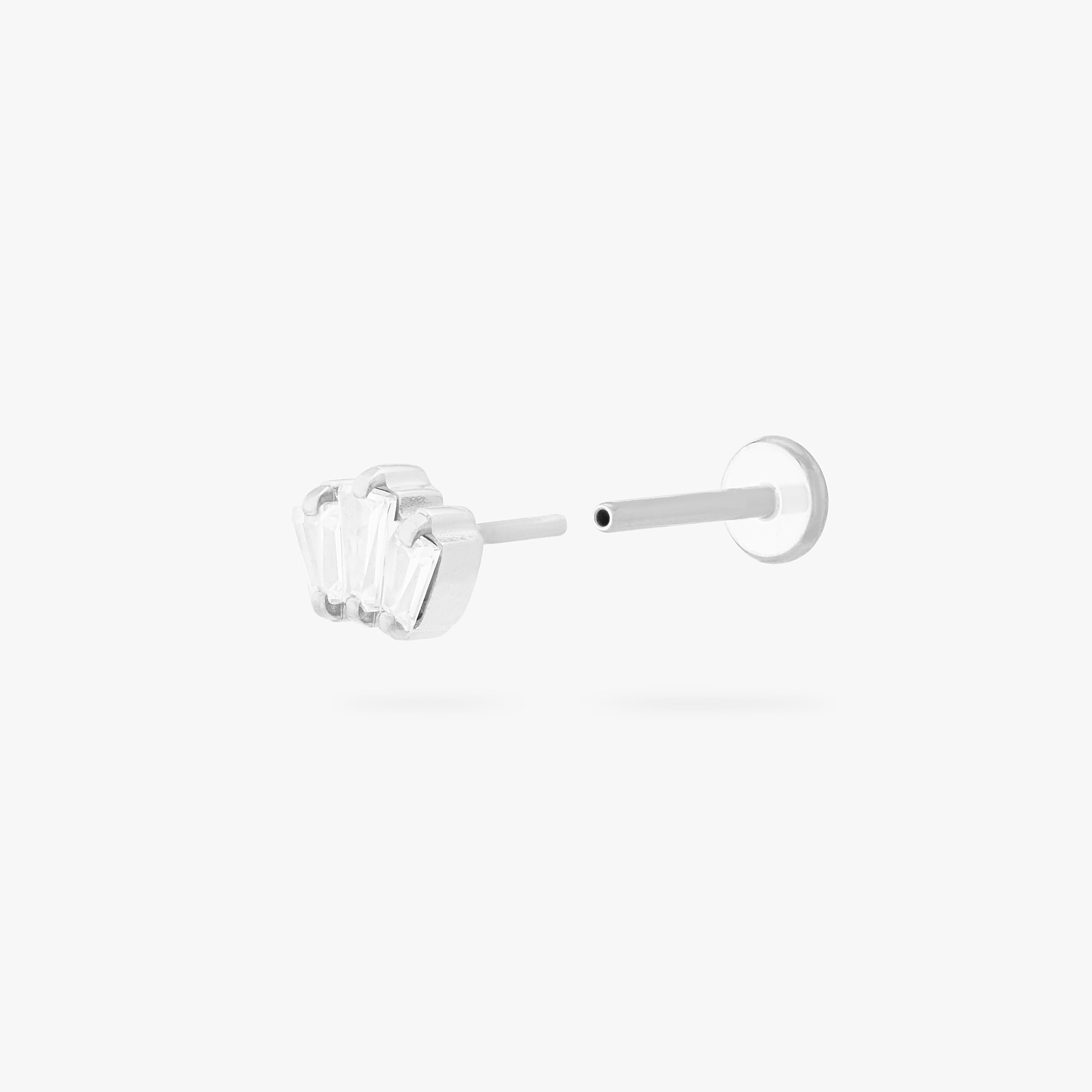 Micro Crown Baguette Flatback Stud
