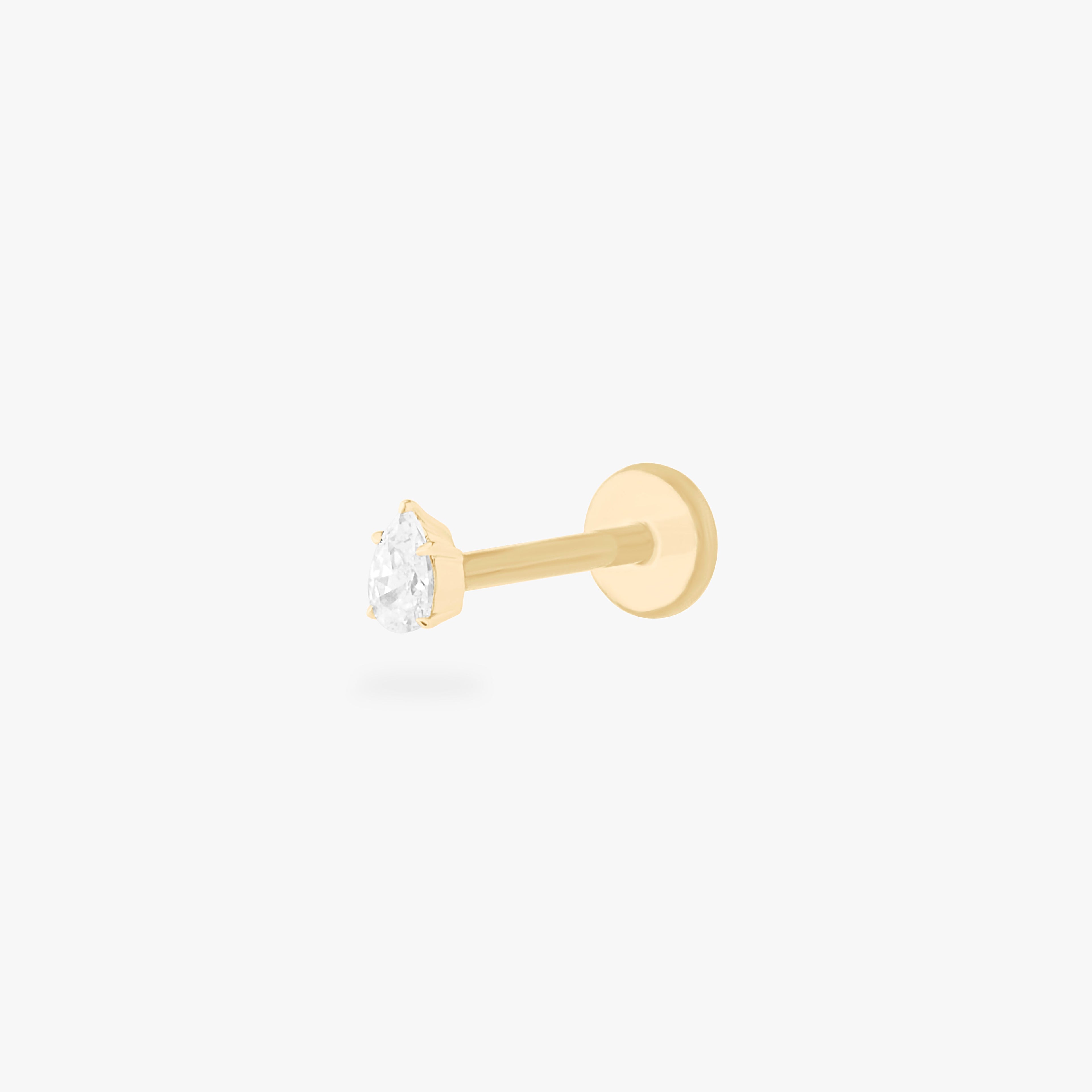 14K Pear Flatback