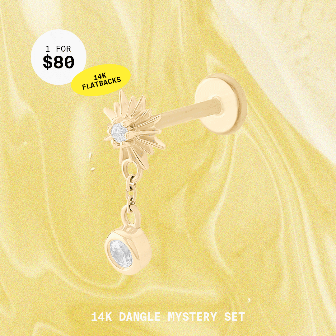 14K Flatback Dangle Mystery Set