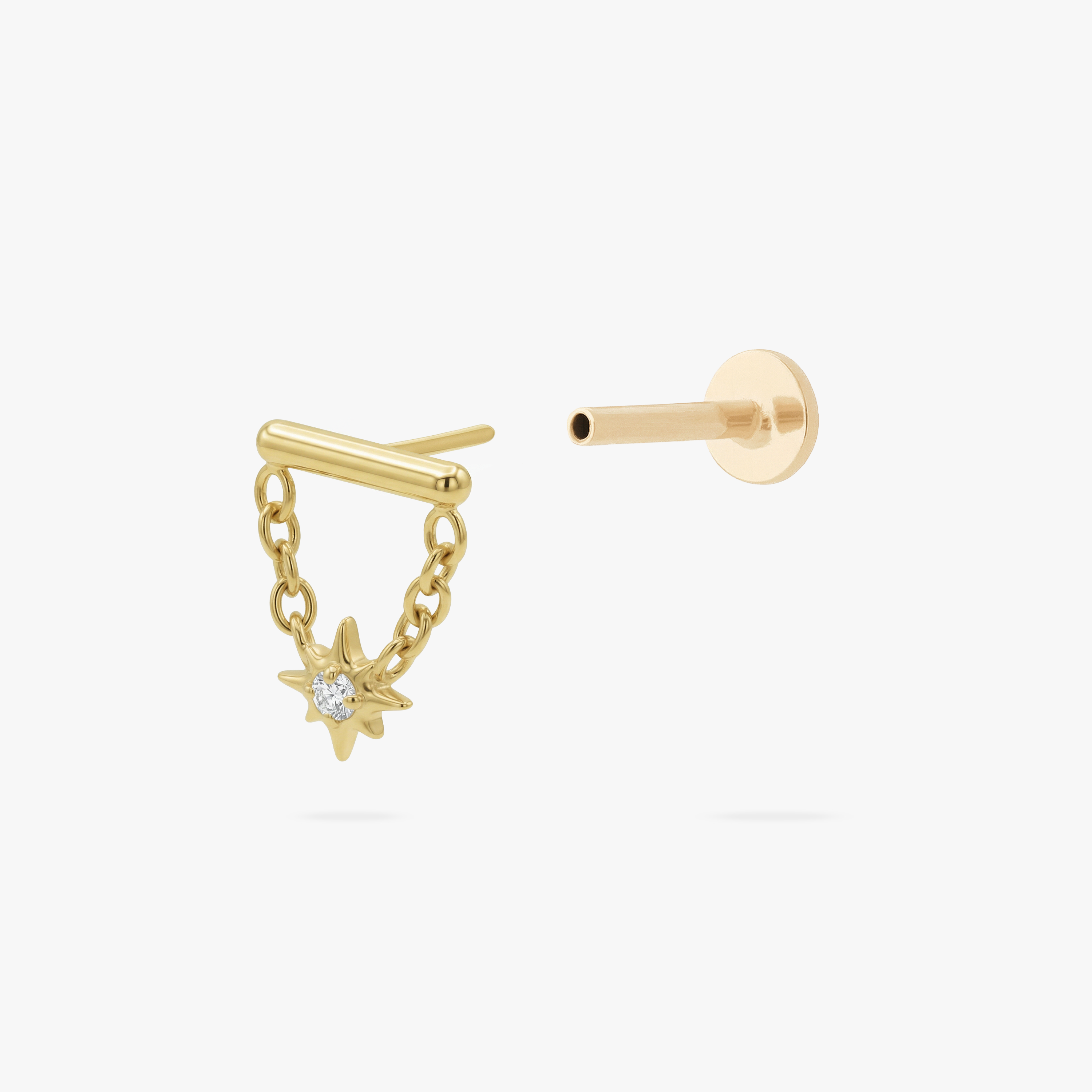 Golden Titanium Twinkle Bar Flatback Stud