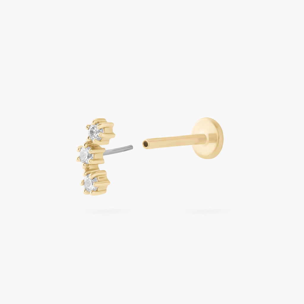 14K CZ Cluster Flatback